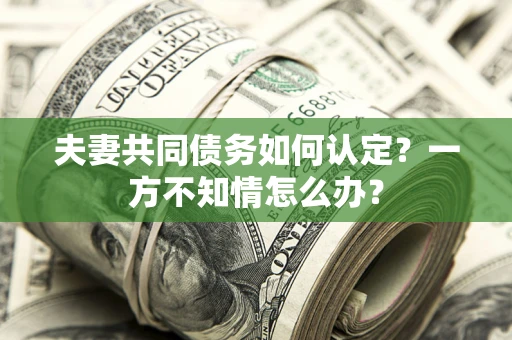 北京夫妻共同债务如何认定？一方不知情怎么办？